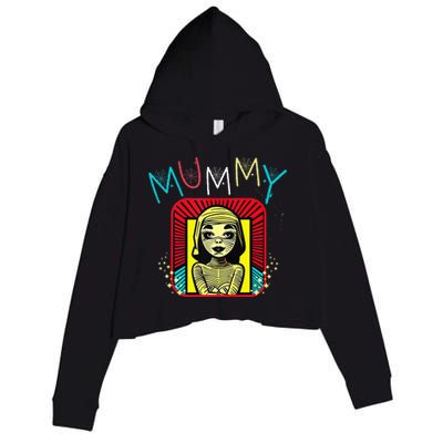 Mummy Deady Matching Mom Dad Halloween Pop Art Style Crop Fleece Hoodie