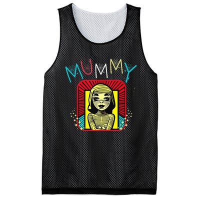 Mummy Deady Matching Mom Dad Halloween Pop Art Style Mesh Reversible Basketball Jersey Tank