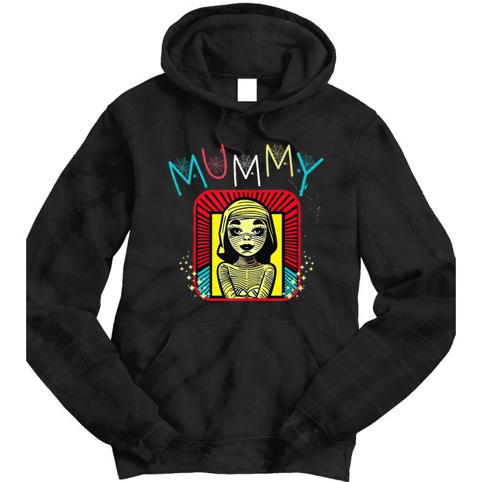 Mummy Deady Matching Mom Dad Halloween Pop Art Style Tie Dye Hoodie