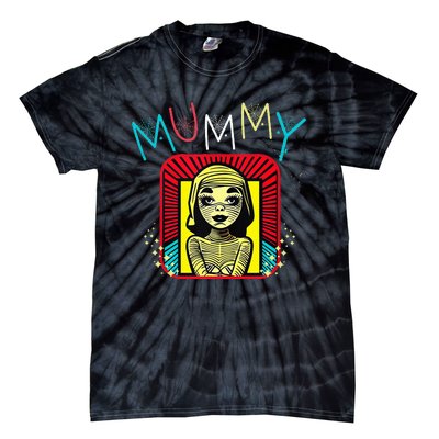 Mummy Deady Matching Mom Dad Halloween Pop Art Style Tie-Dye T-Shirt