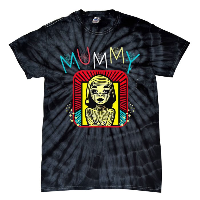 Mummy Deady Matching Mom Dad Halloween Pop Art Style Tie-Dye T-Shirt