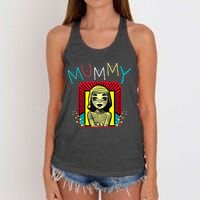 Mummy Deady Matching Mom Dad Halloween Pop Art Style Women's Knotted Racerback Tank