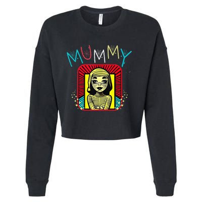 Mummy Deady Matching Mom Dad Halloween Pop Art Style Cropped Pullover Crew