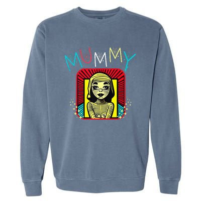 Mummy Deady Matching Mom Dad Halloween Pop Art Style Garment-Dyed Sweatshirt