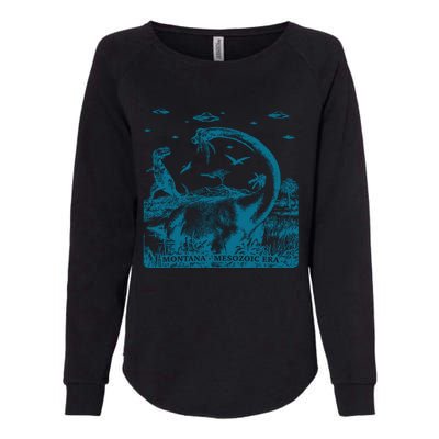 Montana Dinosaur Womens California Wash Sweatshirt