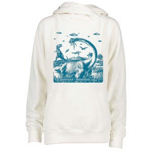 Montana Dinosaur Womens Funnel Neck Pullover Hood