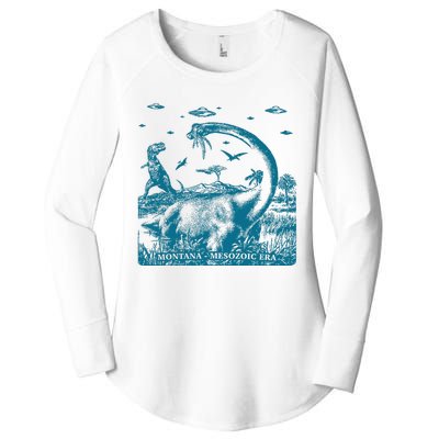 Montana Dinosaur Women's Perfect Tri Tunic Long Sleeve Shirt