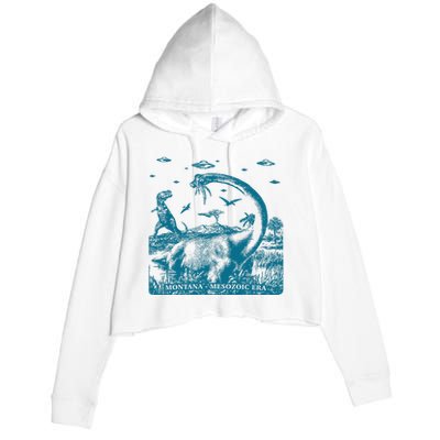 Montana Dinosaur Crop Fleece Hoodie