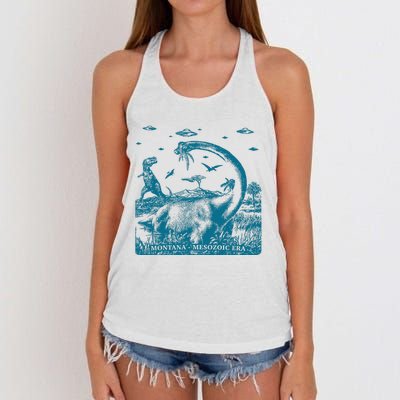 Montana Dinosaur Women's Knotted Racerback Tank