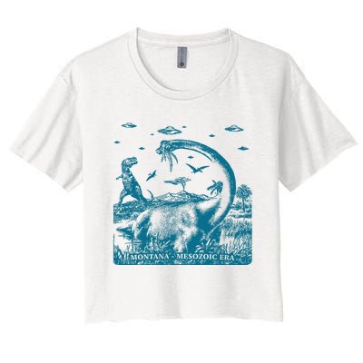 Montana Dinosaur Women's Crop Top Tee