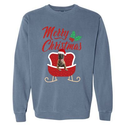 Malinois Dog Merry Christmas Design For The Holiday Season! Garment-Dyed Sweatshirt