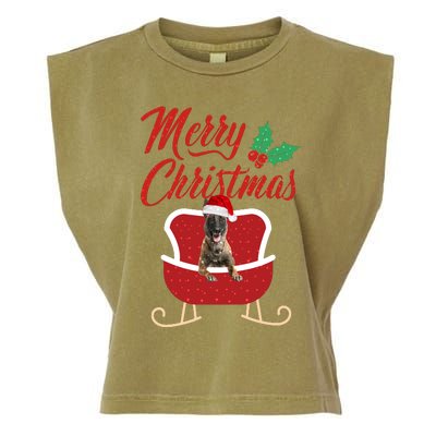 Malinois Dog Merry Christmas Design For The Holiday Season! Garment-Dyed Women's Muscle Tee