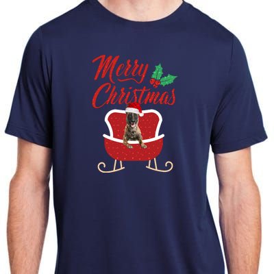 Malinois Dog Merry Christmas Design For The Holiday Season! Adult ChromaSoft Performance T-Shirt