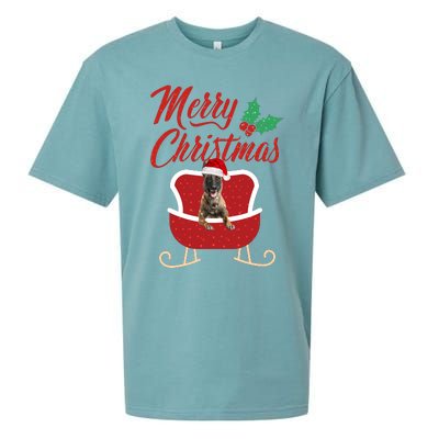 Malinois Dog Merry Christmas Design For The Holiday Season! Sueded Cloud Jersey T-Shirt