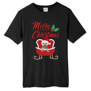 Maltese Dog Merry Christmas Design For The Holiday Season! Tall Fusion ChromaSoft Performance T-Shirt