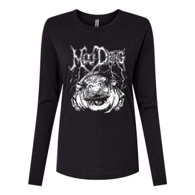 Moo Deng (Metal) Womens Cotton Relaxed Long Sleeve T-Shirt