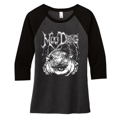 Moo Deng (Metal) Women's Tri-Blend 3/4-Sleeve Raglan Shirt