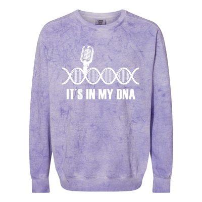 My Dna Microphone Sing Studio Record Singer Lyrics Artist Gift Colorblast Crewneck Sweatshirt