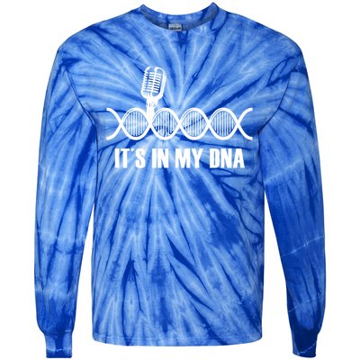 My Dna Microphone Sing Studio Record Singer Lyrics Artist Gift Tie-Dye Long Sleeve Shirt