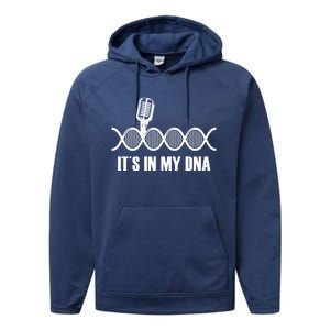 My Dna Microphone Sing Studio Record Singer Lyrics Artist Gift Performance Fleece Hoodie