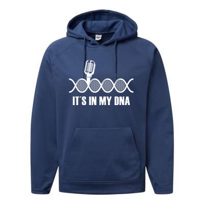 My Dna Microphone Sing Studio Record Singer Lyrics Artist Gift Performance Fleece Hoodie