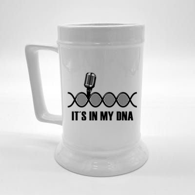 My Dna Microphone Sing Studio Record Singer Lyrics Artist Gift Beer Stein