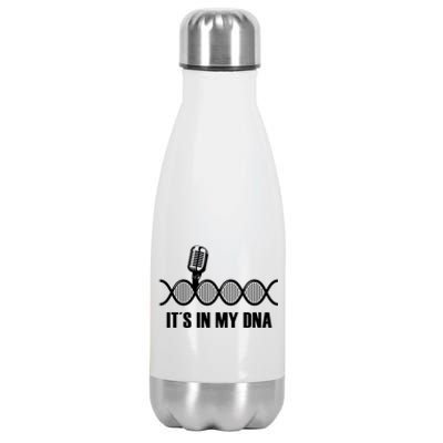 My Dna Microphone Sing Studio Record Singer Lyrics Artist Gift Stainless Steel Insulated Water Bottle