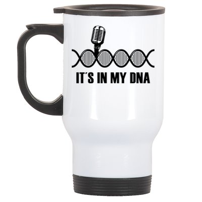 My Dna Microphone Sing Studio Record Singer Lyrics Artist Gift Stainless Steel Travel Mug