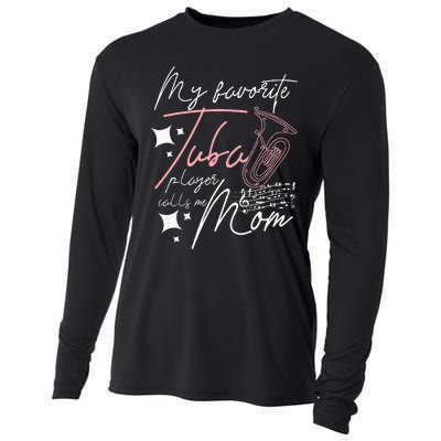 Mothers Day My Favorite Tuba Player Calls Me Mom Cooling Performance Long Sleeve Crew