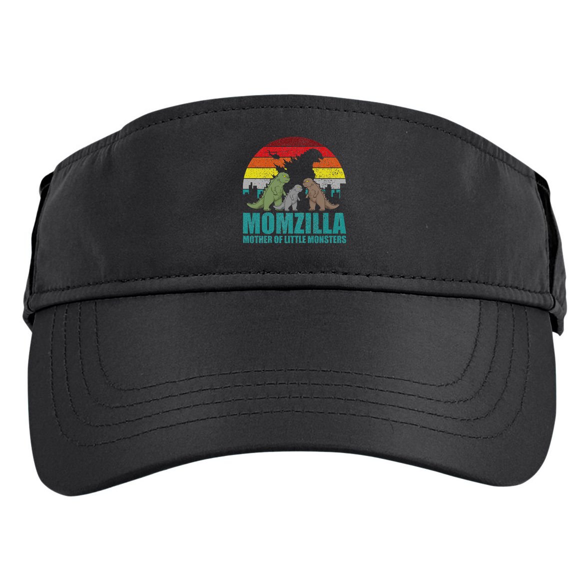 Mothers Day Momzilla Mother Of Little Monsters Adult Drive Performance Visor