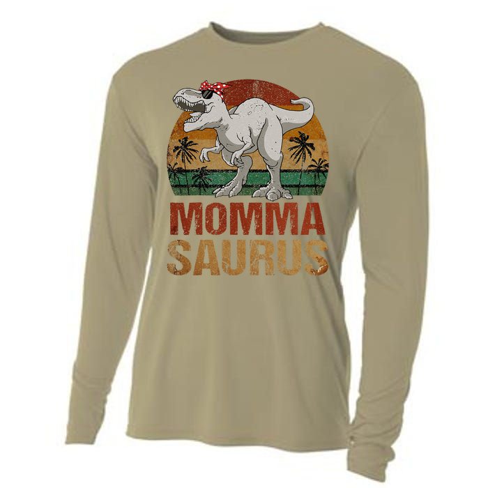 Mommasaurus Dinosaur Momma Saurus Vintage Mother's Day Cooling Performance Long Sleeve Crew