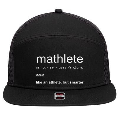 Mathlete Definition Nerd Geek Math Gifts Funny Math 7 Panel Mesh Trucker Snapback Hat