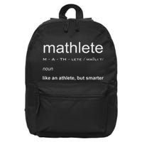 Mathlete Definition Nerd Geek Math Gifts Funny Math 16 in Basic Backpack