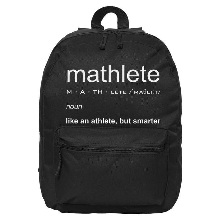Mathlete Definition Nerd Geek Math Gifts Funny Math 16 in Basic Backpack