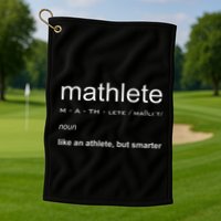 Mathlete Definition Nerd Geek Math Gifts Funny Math Golf Towel