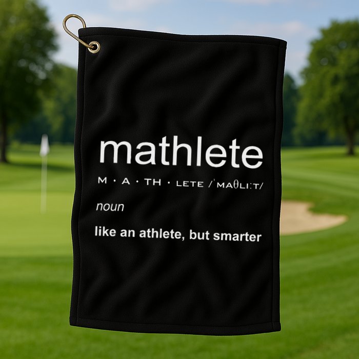 Mathlete Definition Nerd Geek Math Gifts Funny Math Golf Towel