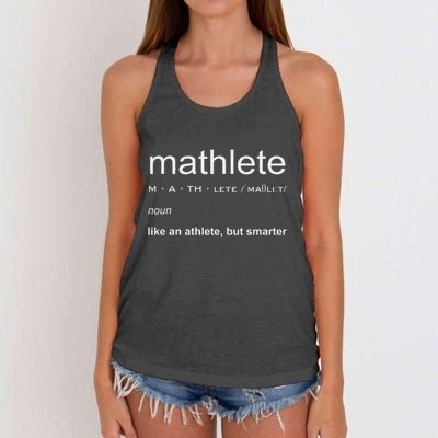 Mathlete Definition Nerd Geek Math Gifts Funny Math Women's Knotted Racerback Tank