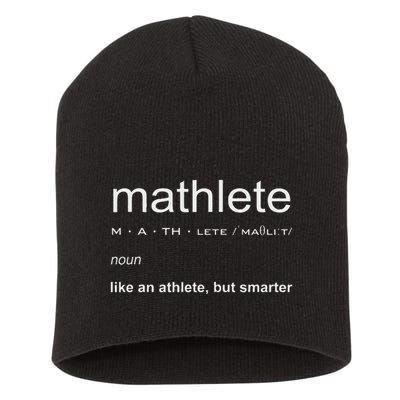 Mathlete Definition Nerd Geek Math Gifts Funny Math Short Acrylic Beanie