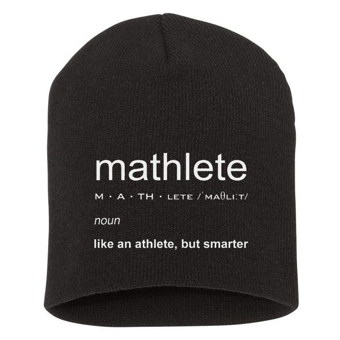 Mathlete Definition Nerd Geek Math Gifts Funny Math Short Acrylic Beanie
