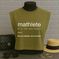 Mathlete Definition Nerd Geek Math Gifts Funny Math Garment-Dyed Women's Muscle Tee