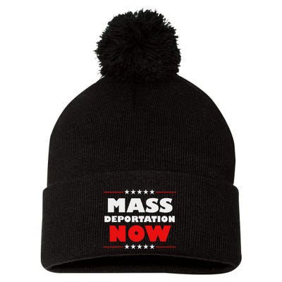 Mass Deportation Now Protest Pom Pom 12in Knit Beanie