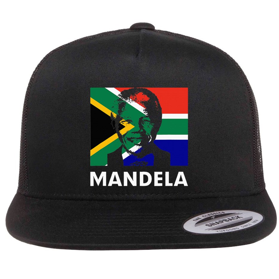 Mandela Day Nelson Mandela Design Flat Bill Trucker Hat