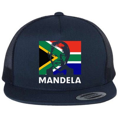 Mandela Day Nelson Mandela Design Flat Bill Trucker Hat