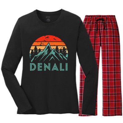 Mt. Denali National Park Alaska Denali Women's Long Sleeve Flannel Pajama Set 