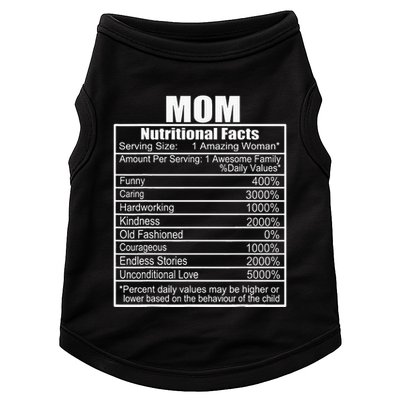 Mothers Day Nutrition Facts Mom Nutritional Facts Doggie Tank