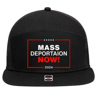 Mass Deportation Now 2024 7 Panel Mesh Trucker Snapback Hat