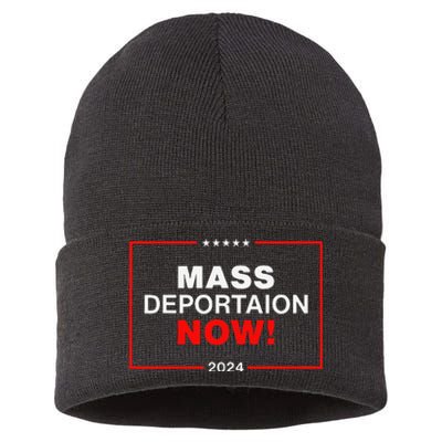 Mass Deportation Now 2024 Sustainable Knit Beanie