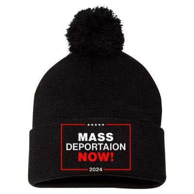 Mass Deportation Now 2024 Pom Pom 12in Knit Beanie