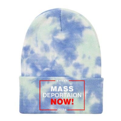 Mass Deportation Now 2024 Tie Dye 12in Knit Beanie