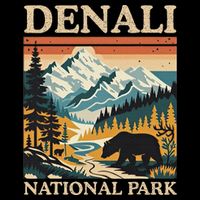 Mount Denali National Park Flat Bill Trucker Hat